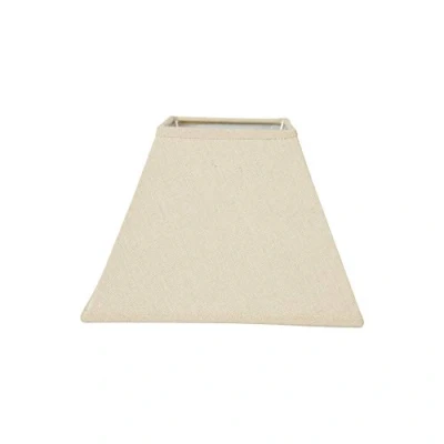 Image de Abat jour Carré Beige lin Pour lampe Base 20cm Culot E27 avec réducteur