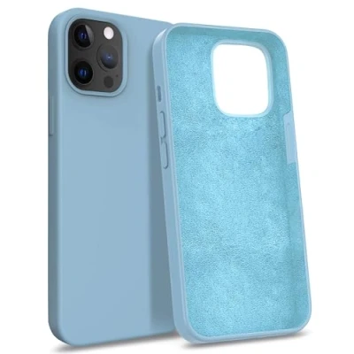 Image de MyGadget Coque Compatible avec Apple iPhone 12 Pro Max Case Protection Rigide Anti Choc Doublure Microfibre Bleu Clair