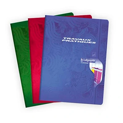 Image de Calligraphe 7600C Un Cahier de Travaux Pratiques (une Marque Clairefontaine) 24x32 cm 96 Pages Grands Carreaux 70 g et Unies Blanches 90 Couverture Carte Recyclée Vernie Couleur Aléatoire
