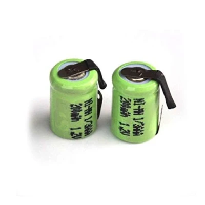 Image de Compatible pour 4 Pièces 1.2 V 1 / 3AAA Ni mh Batterie Rechargeable 200 Mah 1/3 AAA Nimh Cellule avec Onglets De Soudage Lumière Solaire