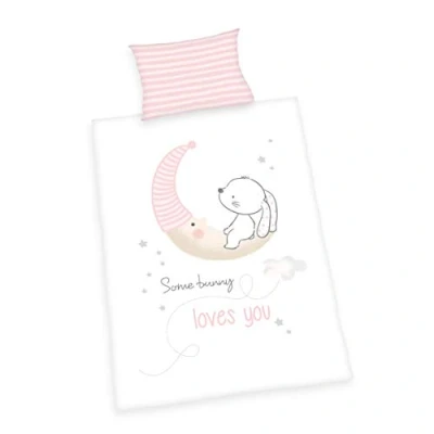 Image de Herding Parure de Lit Réversible Pour Enfants, Motif Little Bunny, Housse Couette 100 x 135 cm, Taie d&#039;Oreiller 40 60 Flanelle