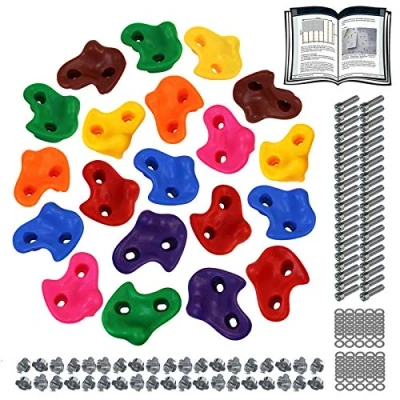Image de ALPIDEX Prises d&#039;escalade Enfants, Capacité de Charge jusqu&#039;à 200 kg, matériel Fixation Inclus, différentes quantités Multicolores, Couleur:Mixed Colours, Unité d&#039;emballage:20 pièces