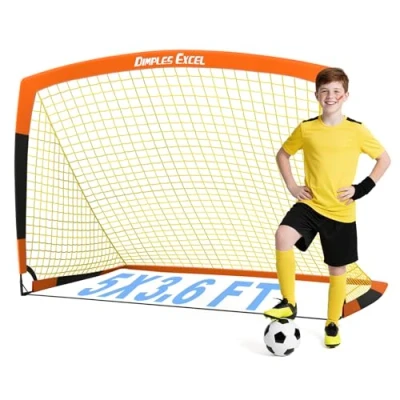 Image de Dimples Excel But de Football Filet pour Jardin Extérieur Entraînement Les Amateurs (5&#039;x3.6&#039; Orange Noir)