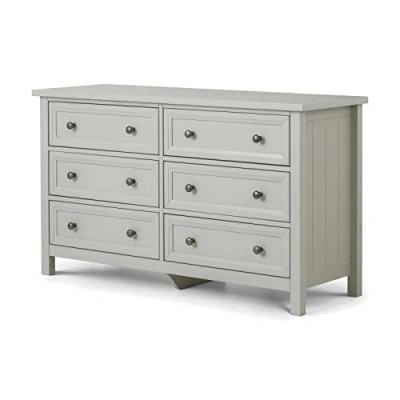 Image de Julian Bowen Commode à 6 tiroirs Maine, gris tourterelle