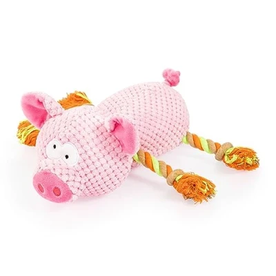 Image de EDUPET 06016AA Jouet pour Chien avec Corde, couine, Cochon
