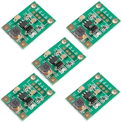 Image de iHaospace Mini DC to Voltage Regulator Step Up Boost Converter Power Supply Module 1V 5V 500mA (Pack of 5)