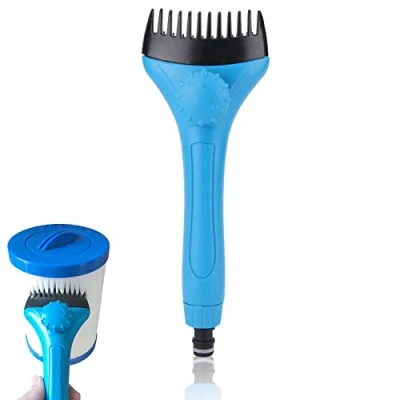 Image de HERCHR Mini Nettoyeur Tenu dans la Main de Filtre Piscine, Accessoires Propres Nettoyage Piscine Vagues d&#039;été Brosse