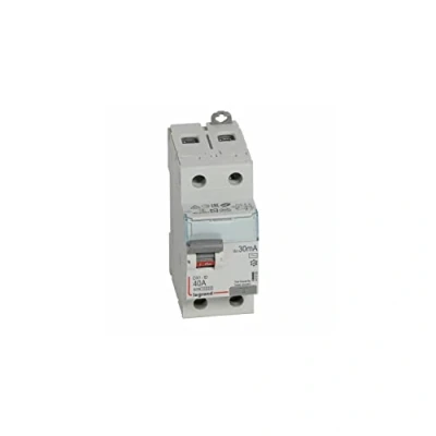 Image de Legrand 411505 Interrupteur différentiel DX3 ID arrivée haute et départ bas à vis, 2P, 230V, 40A typeAC, 30mA, 2 modules