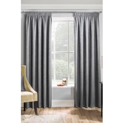 Image de Mattrixx Rideaux prêts à poser thermiques avec plis Bord bande, Matrix Grey, 46&quot;Wide x 90&quot;Drop 117cm 229cm