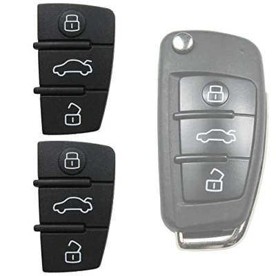 Image de Lot de 2 Audi A3 A4 A5 A6 A8 Clavier 3 boutons Clés Voiture en caoutchouc rechange neuf