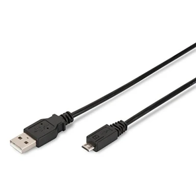 Image de Ewent EW UAB 010 MC câble USB 1 m 2.0 Micro A Noir Câbles (1 m, A, 2.0, Male Connector/Male Connector, Noir)