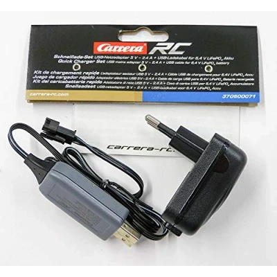 Image de Carrera Kit de Chargement Rapide Chargeur GS+ câble USB 5 V 2,4 A pour Batterie LifePo4 6,4 Set, 370600071, Multicolore