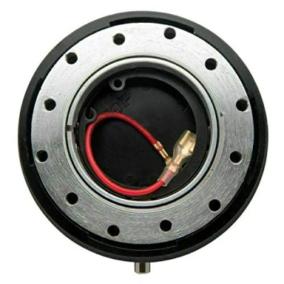 Image de Adaptateur de moyeu à dégagement rapide volant voiture, kit bossage universel pour course automobile, rallye, sport motifs 6 trous, noir