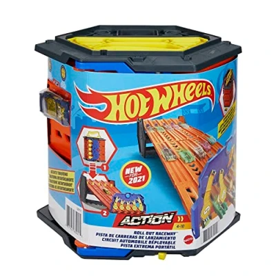 Image de Hot Wheels Action Piste Coffret Transportable à 5 Voies, connecter avec Circuit et Pistes, Voiture Incluse, Emballage fermé, Jouet pour Enfant, HGK41