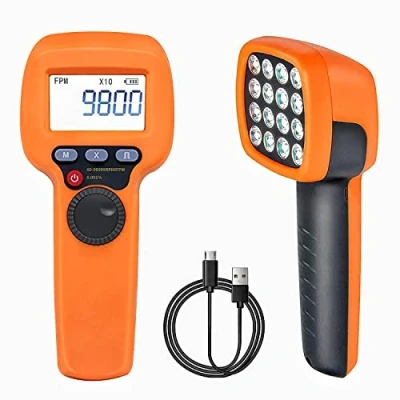 Image de Kethvoz Tachymètre Numérique LED Flash Stroboscope, High Speed Counting Tachometer 60 99999 RPM, Sans Contact Speedometer Hz Velocity Tester for Car Motor Gear Printing