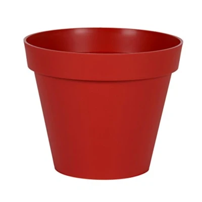 Image de EDA Pot de Fleur Rond Toscane Ø 40 cm Volume 23 L 39,5 x H.31 Rouge Rubis