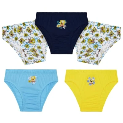 Image de Spongebob Slips Garçon, Confortable Respirant Coton Calecon Enfant Paquet de 5 (Multicolore, 6 Ans)