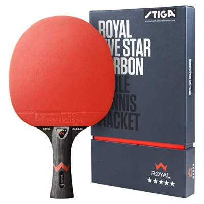 Image de STIGA Royal 5 Etoiles Raquette de Tennis Table Pro Carbon Ping Pong Racket