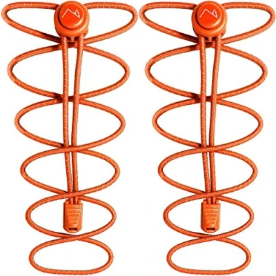 Image de CampTeck U7193 Lacets Autobloquants Elastique avec Système Verrouillage sans N ud Orange 1 Paire
