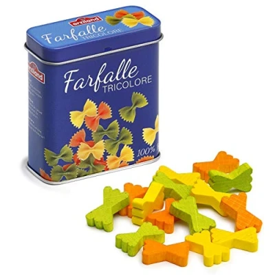 Image de Erzi Ensemble de Jeu en Bois Farfalle in a Tin » 7,1 x 3,1 8,1 cm pâtes boîte métal, 17176, Multicolore, 7.1 3.1 8.1