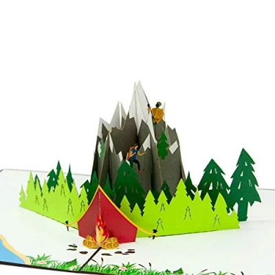Image de Favour Pop Up® Carte de vœux 3D Œuvre d&#039;art en filigrane qui surprend avec une scène montagne conçue amour lors l&#039;ouverture. 13 x 18 cm TF123