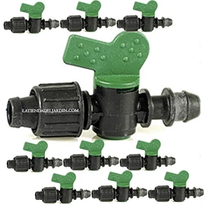 Image de Suinga 10 x robinet d&#039;arrêt 16 mm pour d&#039;irrigation goutte à goutte. Vanne de dérivation avec joint servant connecter directement le tuyau au principal