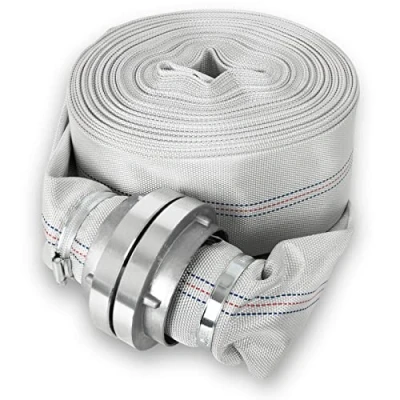 Image de EBERTH 3&quot; tuyau de refoulement, plat avec raccord Storz, longueur 30m, diamètre 3 pouce, d&#039;incendie, en textile, d&#039;arrosage, pompe, jardin, Storz 75 B