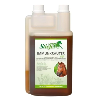 Image de Stiefel Jus immunitaire Lot de 2 x 1 l Complément alimentaire pour chevaux Mélange d&#039;herbes sélectionné Peut contribuer au soutien du système cheval