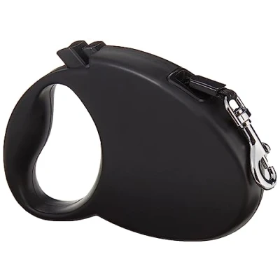 Image de Amazon Basics Laisse enrouleur pour chien, Taille S, Noir