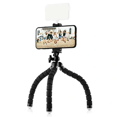 Image de MOJOGEAR Octopus Trépied de Voyage Flexible avec Support téléphone Portable pour iPhone, Android, Appareil Photo et GoPro