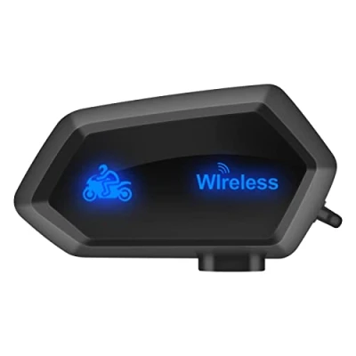 Image de Interphone avec Casque sans Fil pour Moto intercom Support Effacement du Bruit, Kit Microphone Universel imperméable