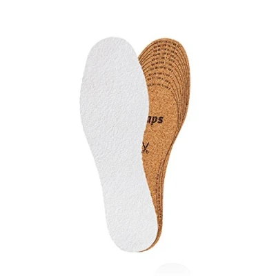 Image de Semelles Naturelles en Liège avec Tissu Éponge Anti Transpiration, Semelle Chaussure Ultra Légère pour Homme et Femme, Kaps Cork Frotte, Taille Ajustable à Découper, Toutes Tailles Disponibles