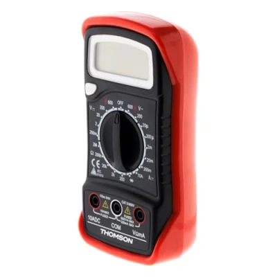 Image de Multimètre digital antichoc THOMSON 5 Fonctions CAT III 600V Noir et rouge Sans fil