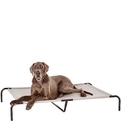 Image de Amazon Basics Chien Lit surélevé et rafraîchissant pour animaux de compagnie, Fer, XL taille, Gris, l 153 x 94 H 23 cm