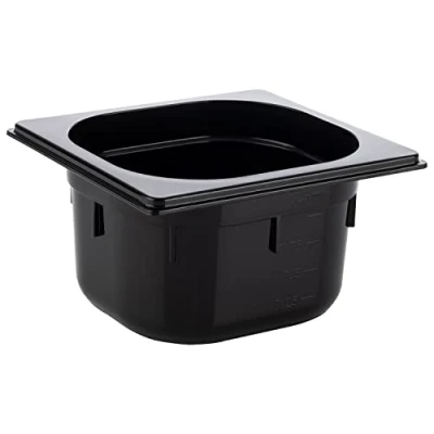 Image de APS 82077 GN 1/6 Réservoir Gastronorm en polycarbonate, dimensions 160 x mm/hauteur 100 mm/volume 1,5 litre, noir