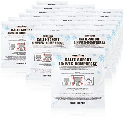 Image de com four® 20x compresse Froide instantanée jetable à Plier 15 x 17 cm, en Papier spécial pour Refroidissement immédiat, Premiers, Usage Externe (20 pièces 15x17cm Papier)