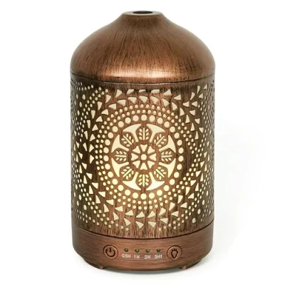 Image de Earnest Living Diffuseur d&#039;huiles essentielles en métal 100 ML Minuteries Veilleuses et Fonction d&#039;arrêt Automatique Humidificateur de Bureau à Domicile Diffuseurs d&#039;aromathérapie