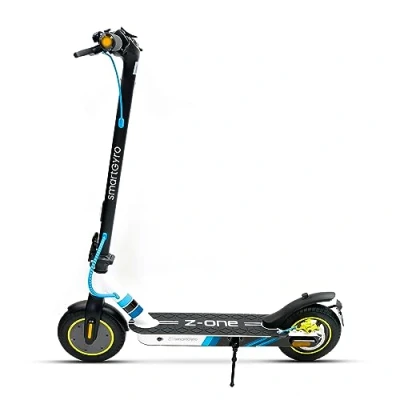 Image de smartGyro Z One Blue Scooter électrique certifié 36V, puissance maximale 400W, batterie 8Ah, autonomie 30Km, roues pneumatiques 10&quot;, triple freinage, application, DGT, deuxième génération