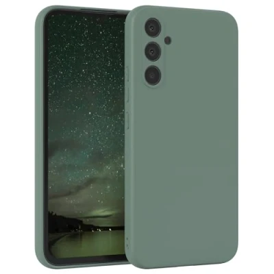 Image de EAZY CASE Coque de Protection en silicone pour Samsung Galaxy A34 Vert Souple Résistant aux chocs Avec l&#039;appareil photo Fine TPU Bumper foncé