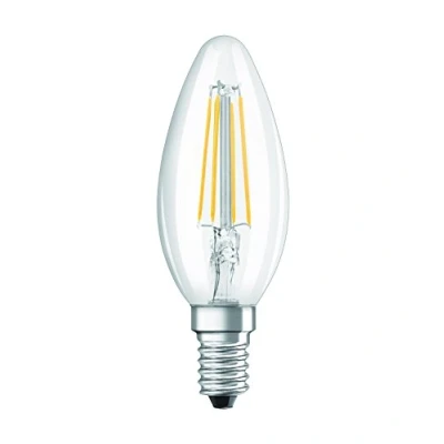 Image de BELLALUX Lampe à LED, culot E14, Blanc froid (4000K), Filament clair, Forme de bougie, Remplacement d&#039;une ampoule classique 40W, 1 pack