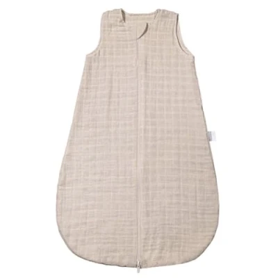 Image de MAKIAN Gigoteuse Ete en Gaze, Legère, Tog 0.5, sans Manches Turbulette Legere 100% Coton Respirant Oeko Tex (Beige, 90 cm)