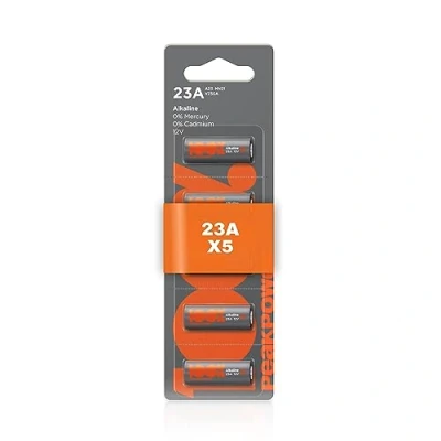 Image de Piles 23A 12v MN21 Lot de 5 100% PeakPower Batteries Alcalines 23A, A23, 23AE, MN21, V23GA Longue durée, très puissantes et idéales pour Une Utilisation Quotidienne