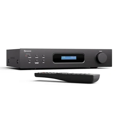Image de Auna amplificateur HiFi Stéréo 2x60W avec Bluetooth, TéLéCommande, Radio Dab+ Chaîne et Home cinéma Entrée CD/DVD Son Audio de Qualité optimale