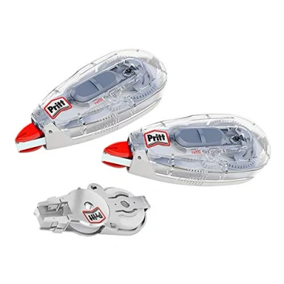 Image de Pritt Roller correcteur Refill Flex Midway avec pointe flexible, fonction push &amp; pull, rechargeable, réécriture immédiate, set de 2 rollers rechargeables et 1 recharge