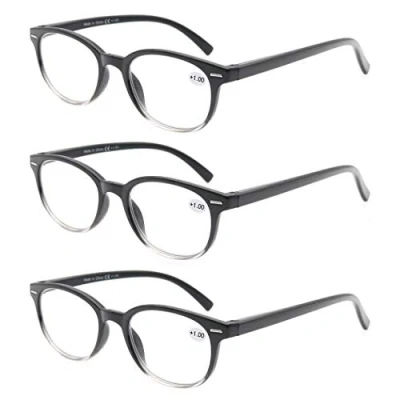 Image de MODFANS Lot de 3 Lunettes Lecture 1.75 Femme,Lunettes Loupe Monture Legere Branches a Ressort,Lunettes Vue Ronde Paires Noir