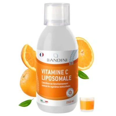 Image de Bandini® Vitamine C Liposomale 1000 mg Complément Liquide 250 ml Dosage Puissant et Absorption Maximale Système Immunitaire &amp; Fatigue 100% Vit Acide Ascorbique Biodisponible Vegan, Non GMO
