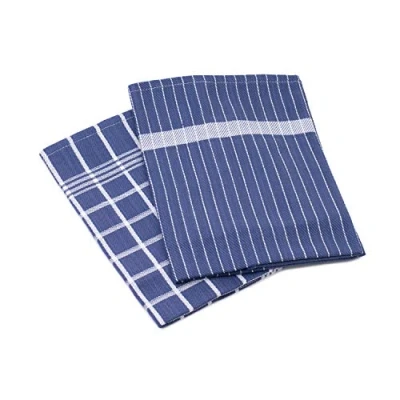 Image de Gözze Lot de 4 Torchons, 100% Matériaux recyclés (65% coton et 35% polyester), 50 x 70 cm Bleu