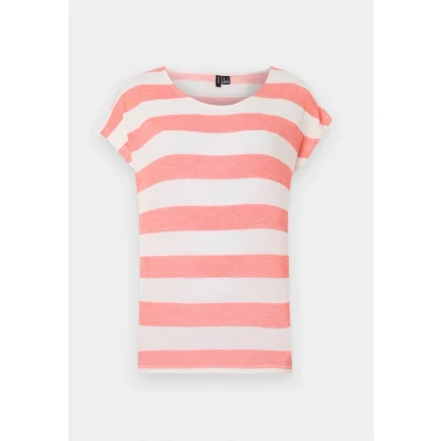 Image de Vero Moda Vmwide Stripe Tshirt imprimé, Femme, Taille: Small, Dubarry/snow white