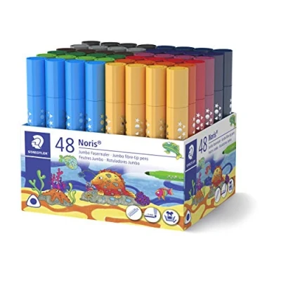 Image de Staedtler 328 Gobelet 48 Feutres Coloriage Triangulaires Pointe Large 3 Mm Assortis