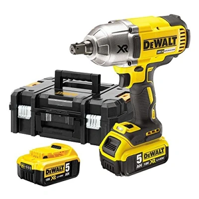 Image de DEWALT Boulonneuse à Chocs 1/2&#039; Brushless XR 18V 5Ah Li ion DCF899P2 QW Visseuse Choc sans Fil avec Coffret TSTAK, Chargeur, 2 Batteries 5 Ah Boulon M20 3 Vitesses (0 400/1200/1900tr/min)